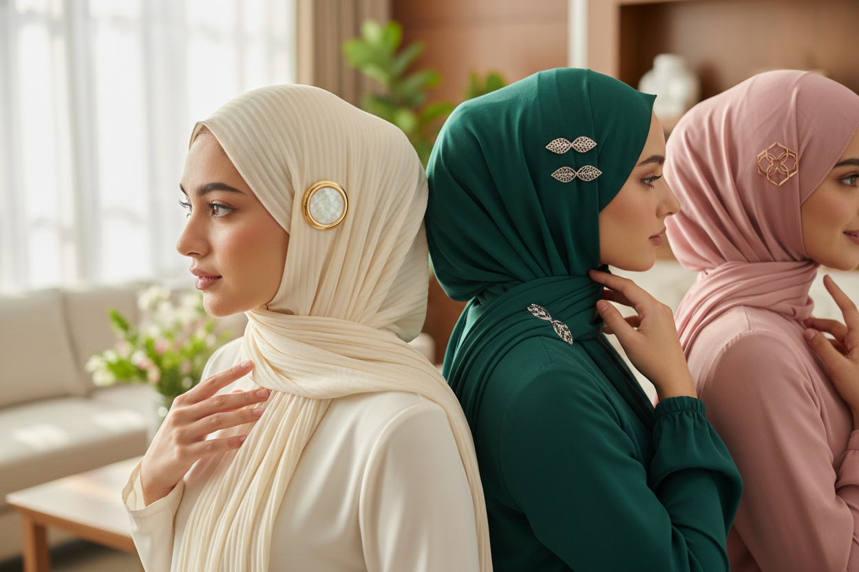 Hijab girls and pin magnet